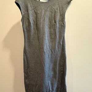 Banana Republic Laser Cut Elegant Gray Women's Dress